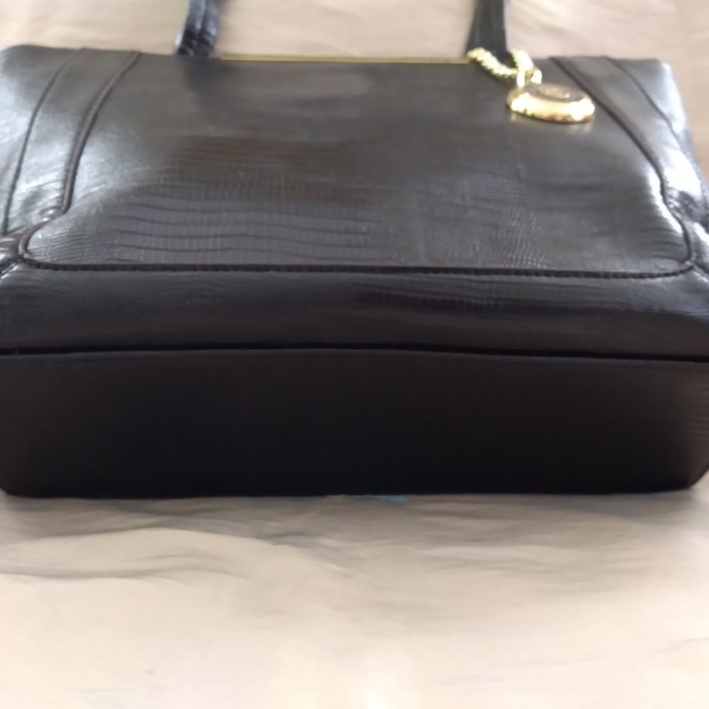 ANNE KLEIN women NEW w/Tag Handbag Black Lizard print faux leather Large17x10x4" - Picture 5 of 14